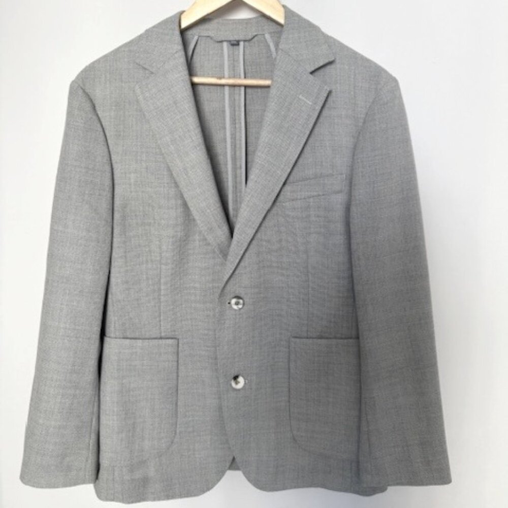 Bonobos Athletic Fit Blazer - Grey w/ Custom Horn Buttons